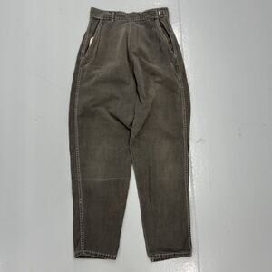 Vintage 60s Black Canvas Cotton Side Zip Pants 26x28